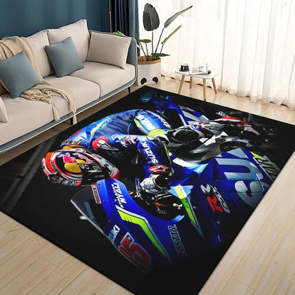 Suzuki Motorcycle Large Carpet Rug for Home Living Room Bedroom Sofa Doormat Decor Kids Play Area Non-slip Floor Mat Decoration