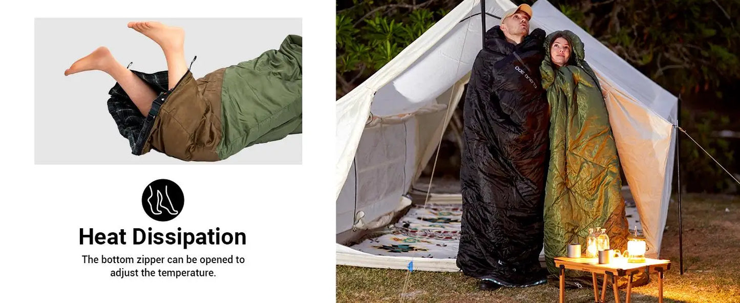KingCamp Sleeping Bag for Adults, Cold Weather XL Big & Tall (74.8"x33.1" Fits 6.6ft), Cotton Flannel Lining & 300g/㎡ Hollow Fiber Fill (Comfort 44.6°F), Lightweight with Compression Sack, 2-Way Zipper for Couples, Outdoor
