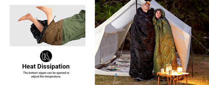 KingCamp Sleeping Bag for Adults, Cold Weather XL Big & Tall (74.8"x33.1" Fits 6.6ft), Cotton Flannel Lining & 300g/㎡ Hollow Fiber Fill (Comfort 44.6°F), Lightweight with Compression Sack, 2-Way Zipper for Couples, Outdoor
