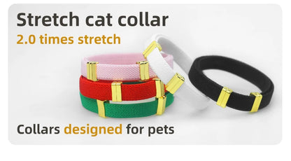 Cute Customized Cat Collar Round Metal Name Tag Breakaway AirTag Kitten Collars Adjustable Pet Collars for Cats and Puppies Dogs