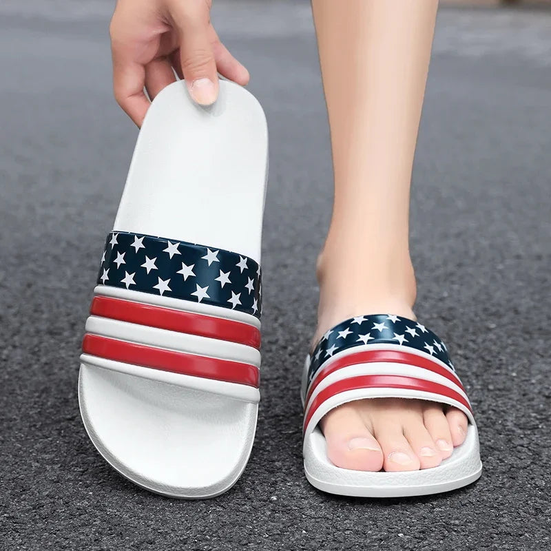 Plus Size Men Indoor Home Slippers Male Soft Comfortable Bath Slipper Men's EVA Flat Thick Platform Outdoor Beach Sandals Summer