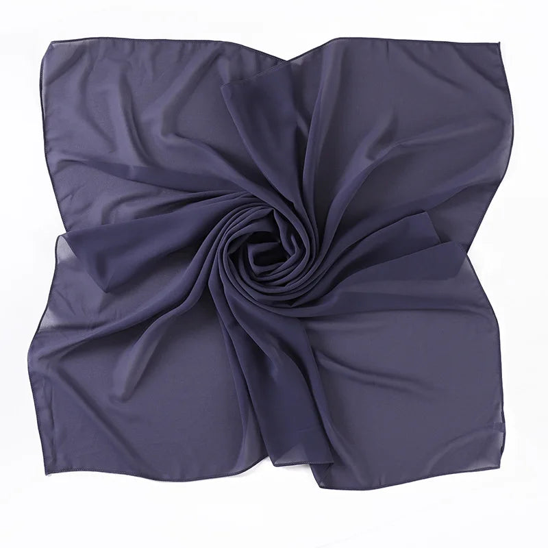 90*90CM Headwrap Heavy Chiffon Square Scarf Muslim Hijabs Women Underscarf Fashion Casual Plain Color Hijab