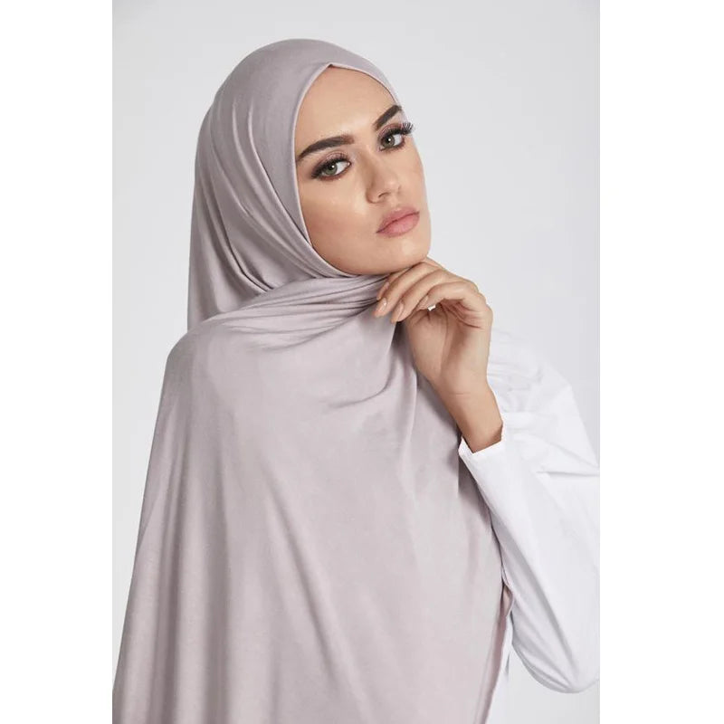Ramadan Modal Cotton Jersey Hijabs For Woman Long Muslim Shawl Plain Soft Turban Niqab Head Wraps Scarf Women Hijab