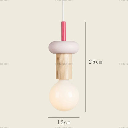 Nordic Lamp Wood LED Pendant Lights Kitchen Home Decor Hanglamp Restaurant Ceiling Chandelier Luminaire Bedroom Light Fixture