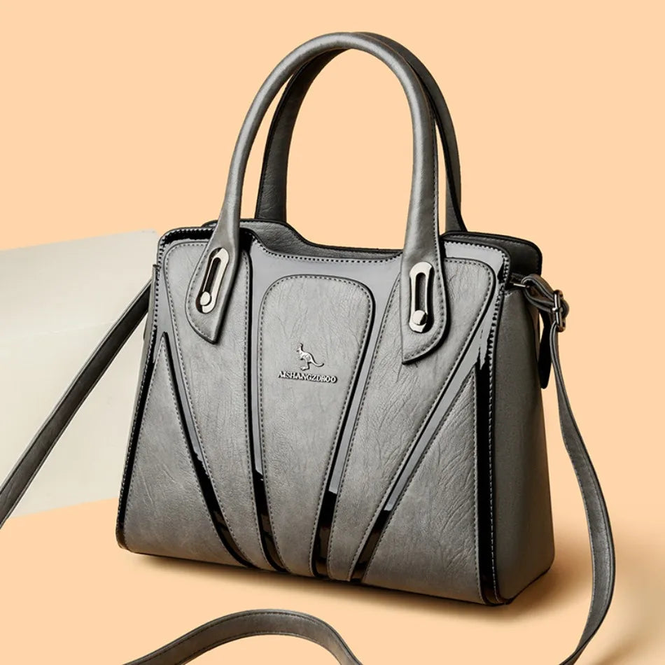 3 Layers Large Capacity Designer Women Top-Handle Bags Shoulder Crossbody Bags for Women Luxury Patent Leather Casual Tote Bag
