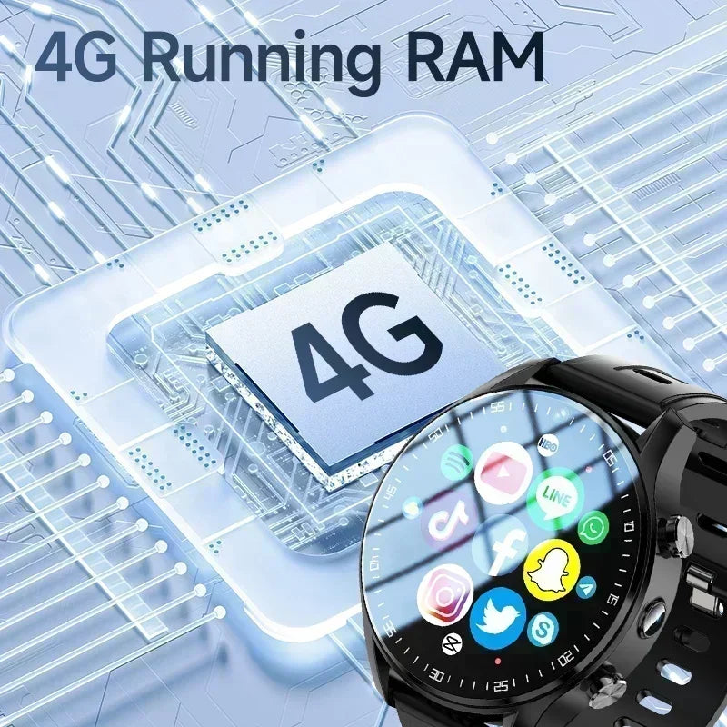 New 4G SIM Smart Watch GPS Position Large Storage Multi Apps Download Multifunctional Sports Smartwatch