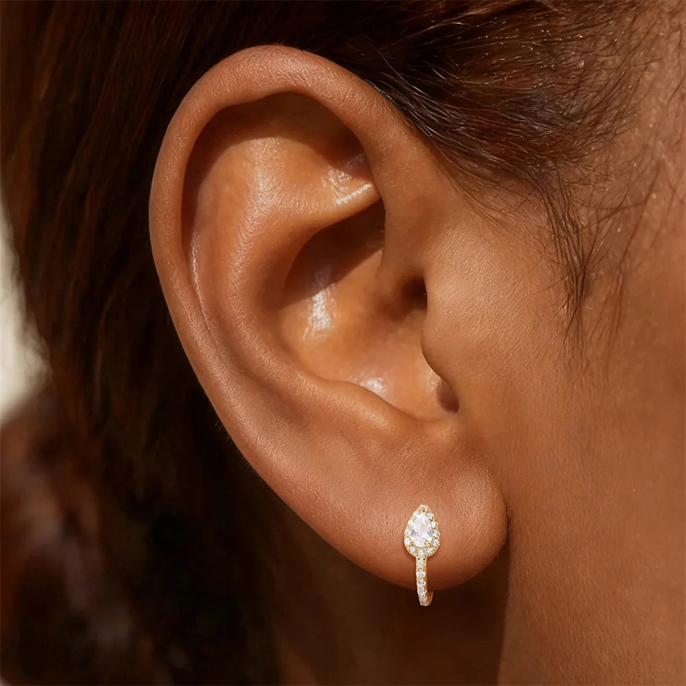 Aide 1PC 925 Sterling Silver INS Zircon Diamond Stud Earring Stud, Suitable For Women Daily Wear, Wedding Party, Valentine's Day