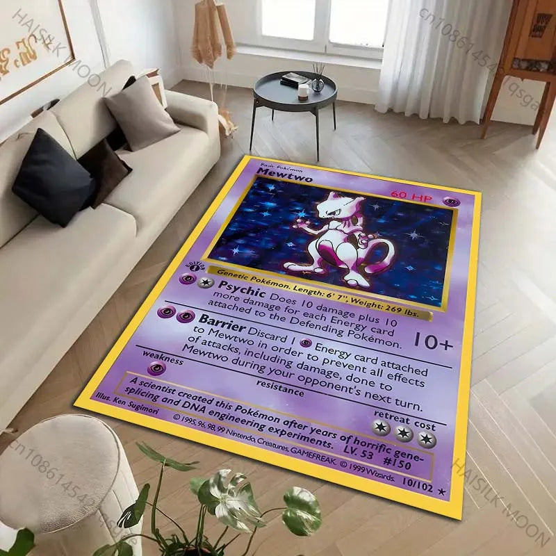 1PC Pokémon Card Charizard Squirtle Print Carpet for Living Room Bedroom Kid's Room Home Decor Area Rug Sofa Cloakroom Mat