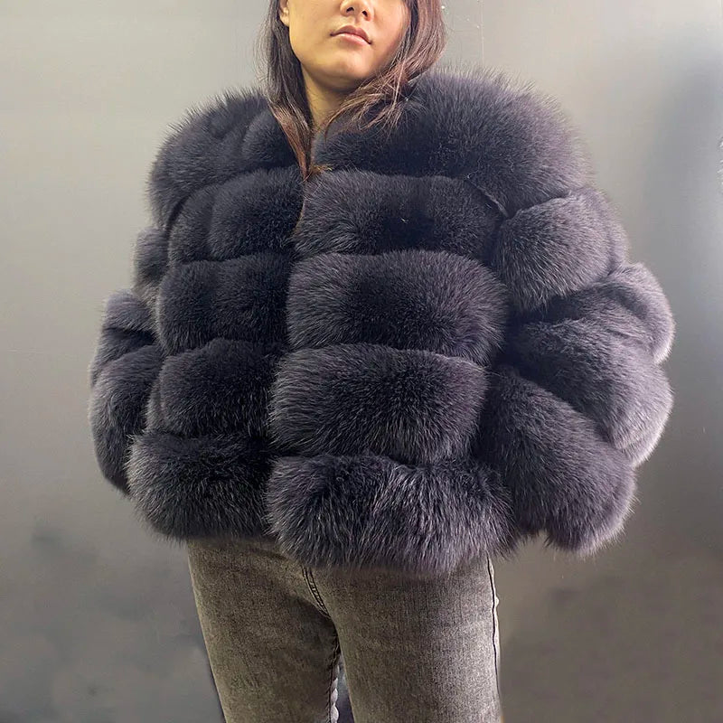 Women's Fur Coat Fox Fur Jackets for Women Clothing Natural Real Fox Fur Jacket Coats for Women Fur Jacket in Promotion