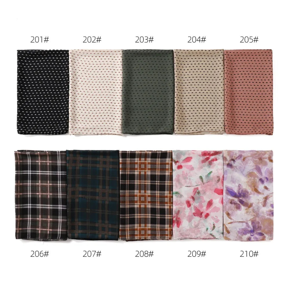 66 Colors Pearl Chiffon Printed Hijab Scarf New Fresh Small Floral Polka Dot Sunscreen Silk Scarf Shawl Turbans for Women Hijabs