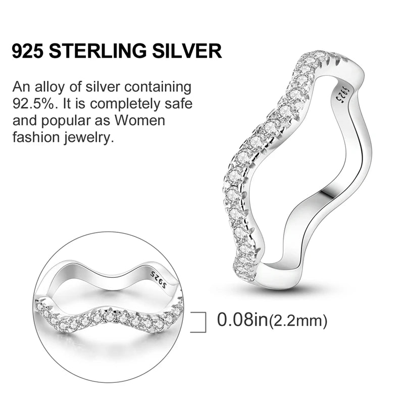 2026 New 925 Sterling Silver Rings Zircon Sparkling CZ Rings Rings For Women Original Wedding Fine Jewelry Accessories Gifts