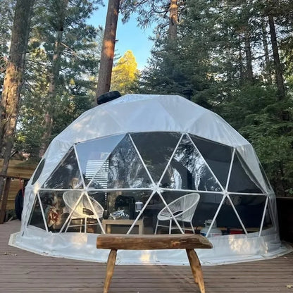 PC Transparent Geodesic Dome Bubble Starry Sky Glamping House Tent 3m 5m 8m Prefab Dome for Outdoor Camping Use Sale