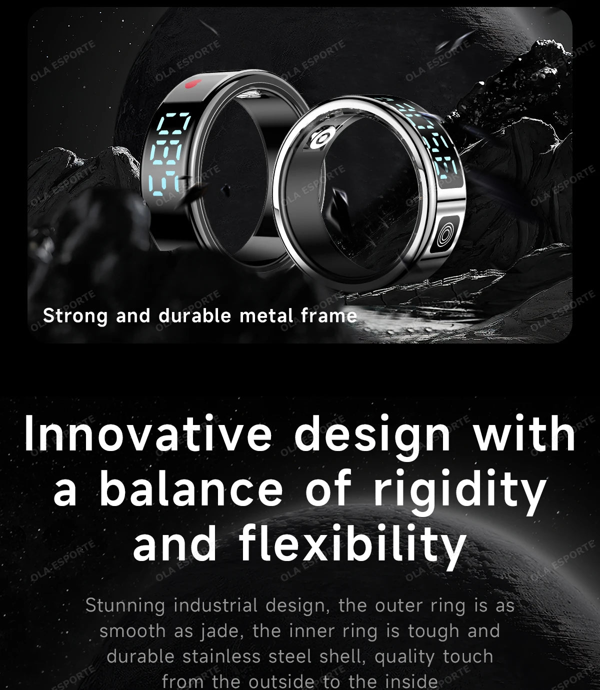 2026 Smart Ring with Display Screen and Touch, Wireless Charging, Health Manager, 5 ATM Waterproof For Men Women Rings R12 R11