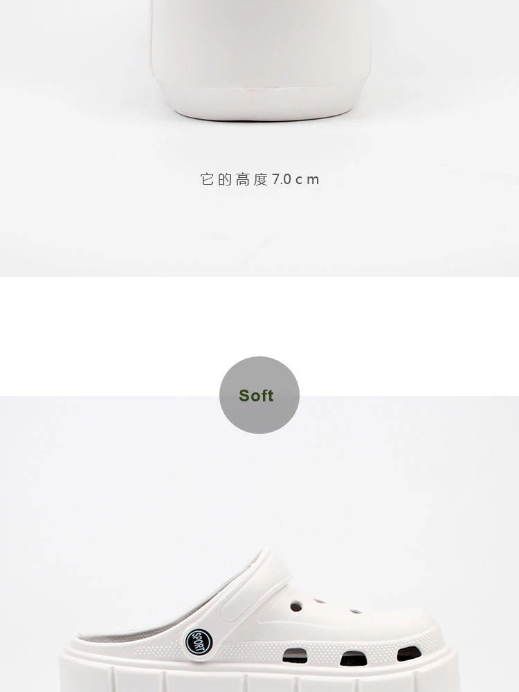 Women's Flat Shoes Non-Slip Slippers Women 7cm Height Sandals Luxury Brand Platform Heels Eva Clogs Fashion Girl Slippers