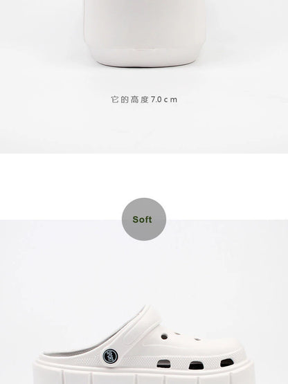 Women's Flat Shoes Non-Slip Slippers Women 7cm Height Sandals Luxury Brand Platform Heels Eva Clogs Fashion Girl Slippers