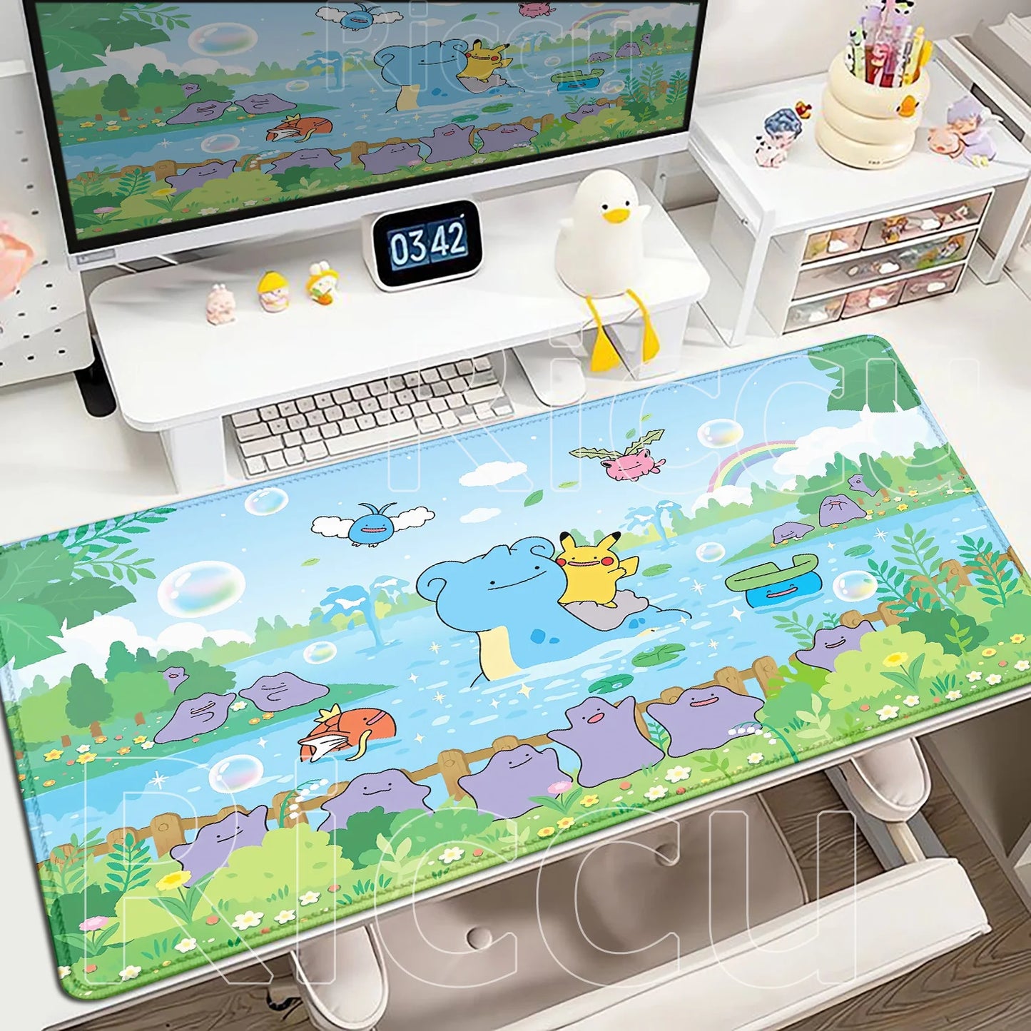 Gaming Anime P-Pokemons Gyarados Mousepad Large Non-slip Rubber Mouse Pad Gamer XXL 900x400mm Pc Keyboard Desk Mouse Mat Carpet