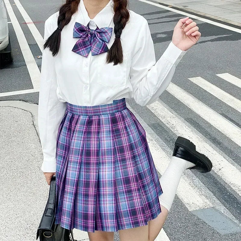 Japanese Bow Tie Skirt Set Student Pleated Skirt Jk Uniform Korean School Sexy Girl Preppy Style Seifuku Japanese School Uniform