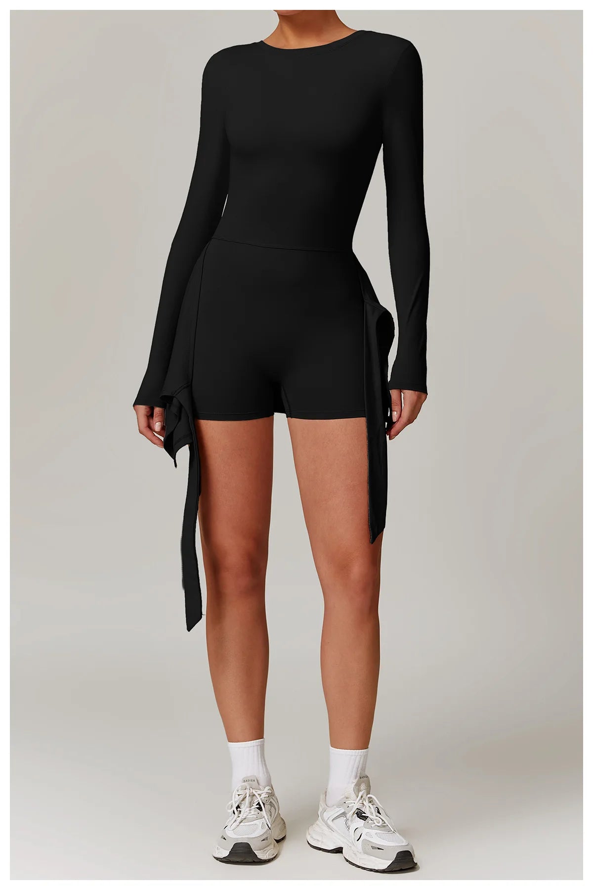 Romper Backless Set Long Sleeved Gym Sports Fitness Bodysuit Siamese Sportswear Women Clothes Jumpsuit Skirt Playsuit Yoga Suit