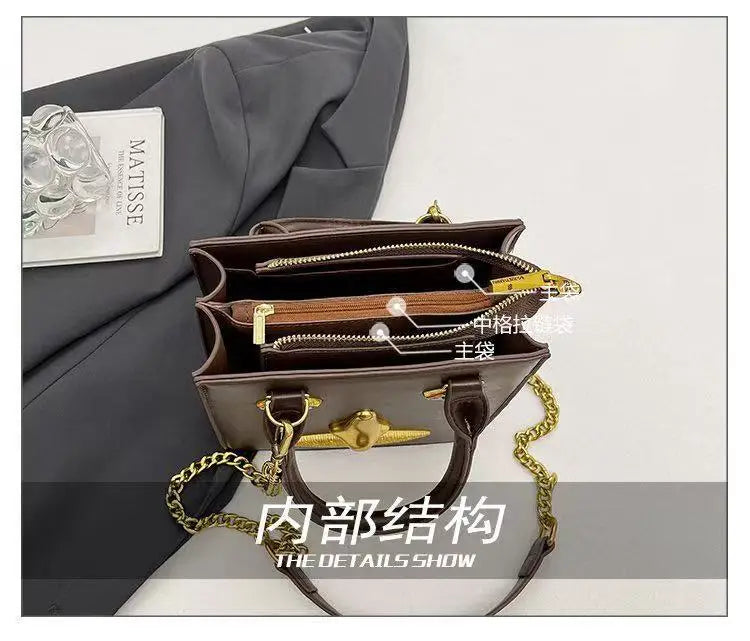 Luxury Brand Classic Women's Handbag In Elegant Leather - Fashionable Shoulder Crossbody Bag For Ladies Designer