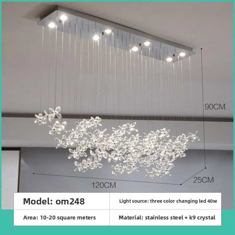 French Crystal Dining ChandelierFo Home Use Restaurant Lamp Luxurious And Modern Café Bar Counter Dining Table And Ceiling Light