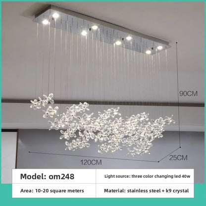 French Crystal Dining ChandelierFo Home Use Restaurant Lamp Luxurious And Modern Café Bar Counter Dining Table And Ceiling Light