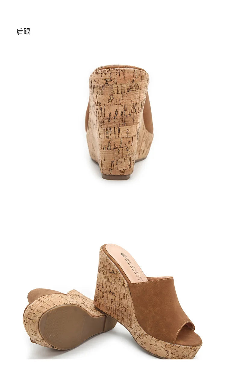 11CM Super High Heels Platform Sandals Women Wedges Open Toe Shoes Ladies Summer Slip On Slippers Beach Slides Femmes Sandalias