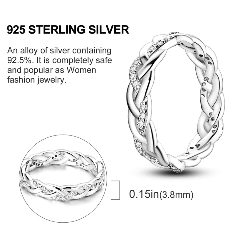 2026 New 925 Sterling Silver Rings Zircon Sparkling CZ Rings Rings For Women Original Wedding Fine Jewelry Accessories Gifts