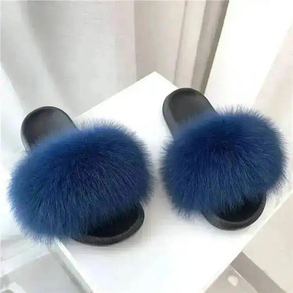 Women's Fluffy  Slides Fashion Plush fluffy Flat Sandals Casual Indoor Outdoor Beach Casual Slippers