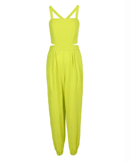 Elegant Women's jumpsuit 2024 Summer Fashion Strap Hollow Sexy Off waist Printed jumpsuit