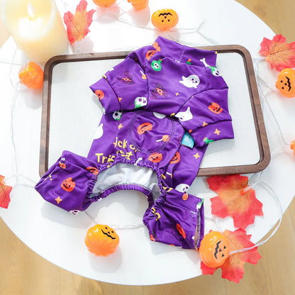 Girl Halloween Pajamas Apparel For Small Dogs Chest Closed Pet Indoor Home Wear Clothes Overall Tracksuit Chihuahua Yorkshire