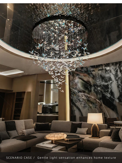 Crystal Chandelier Pendants Butterfly Chandelier Over the Table  Hanging Lights for Kitchen Island Living Room Pendent Lamp