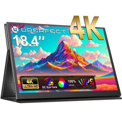 UPERFECT 18 Inch 4K Portable Monitor IPS Display 3840x2160 External Second Gaming Screen For Gaming Laptop PS4 Switch Mini PC