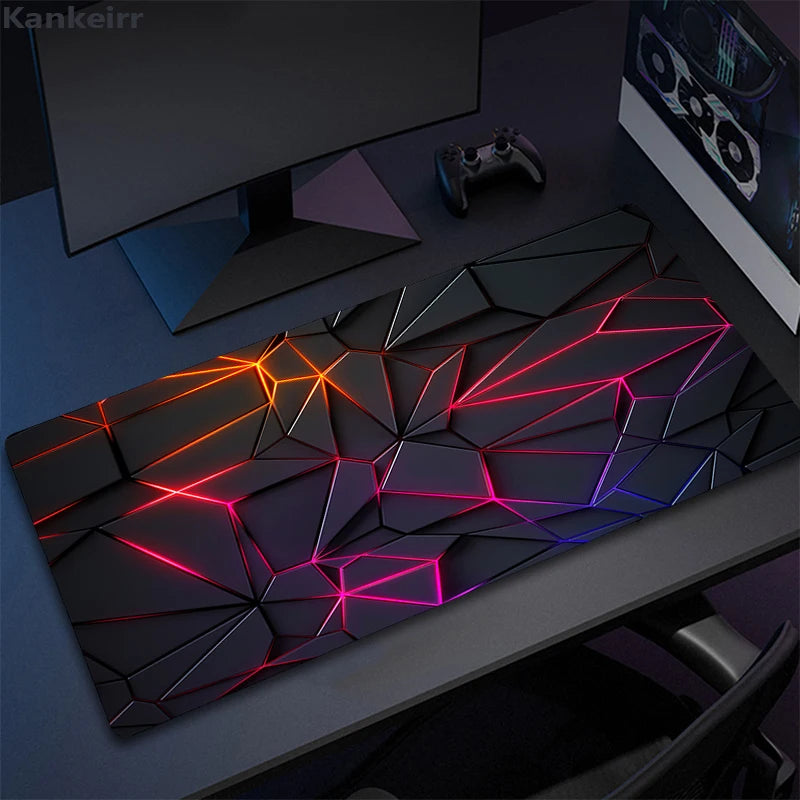 XXL 3D Cool Geometry Mouse Pad Large Computer Rug Office Table Mat 90x40cm Rubber Anti-slip Gaming Keyboard Mousepads Desk Pads