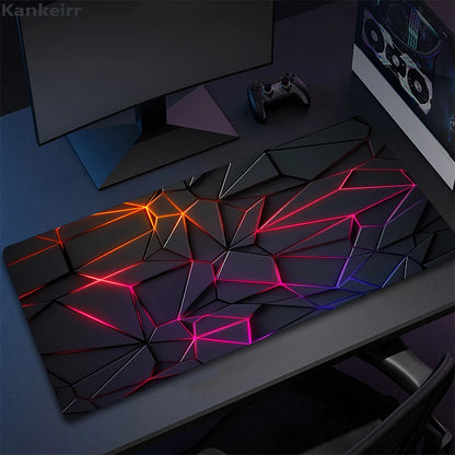 XXL 3D Cool Geometry Mouse Pad Large Computer Rug Office Table Mat 90x40cm Rubber Anti-slip Gaming Keyboard Mousepads Desk Pads