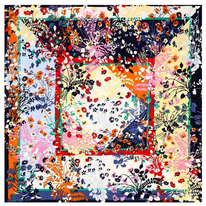 130CM Silk Scarf Women Horse Head Print Stoles Square Scarves Wraps Large Bandana Kerchief Hijabs Female Silk Foulards Sjaal