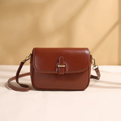 Female Cowhide Luxury Designer Handbags Women's Natural Cow Leather Shoulder Bag Ladies Fashion Small Square Crossbody Bags New