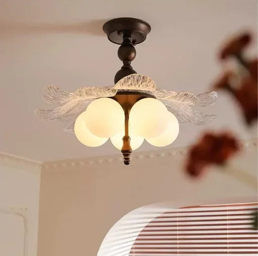 French Ceiling Lamp American Retro Bedroom Chandelier Lights Study Room Master Bedroom Lamp Suspension Luminaire