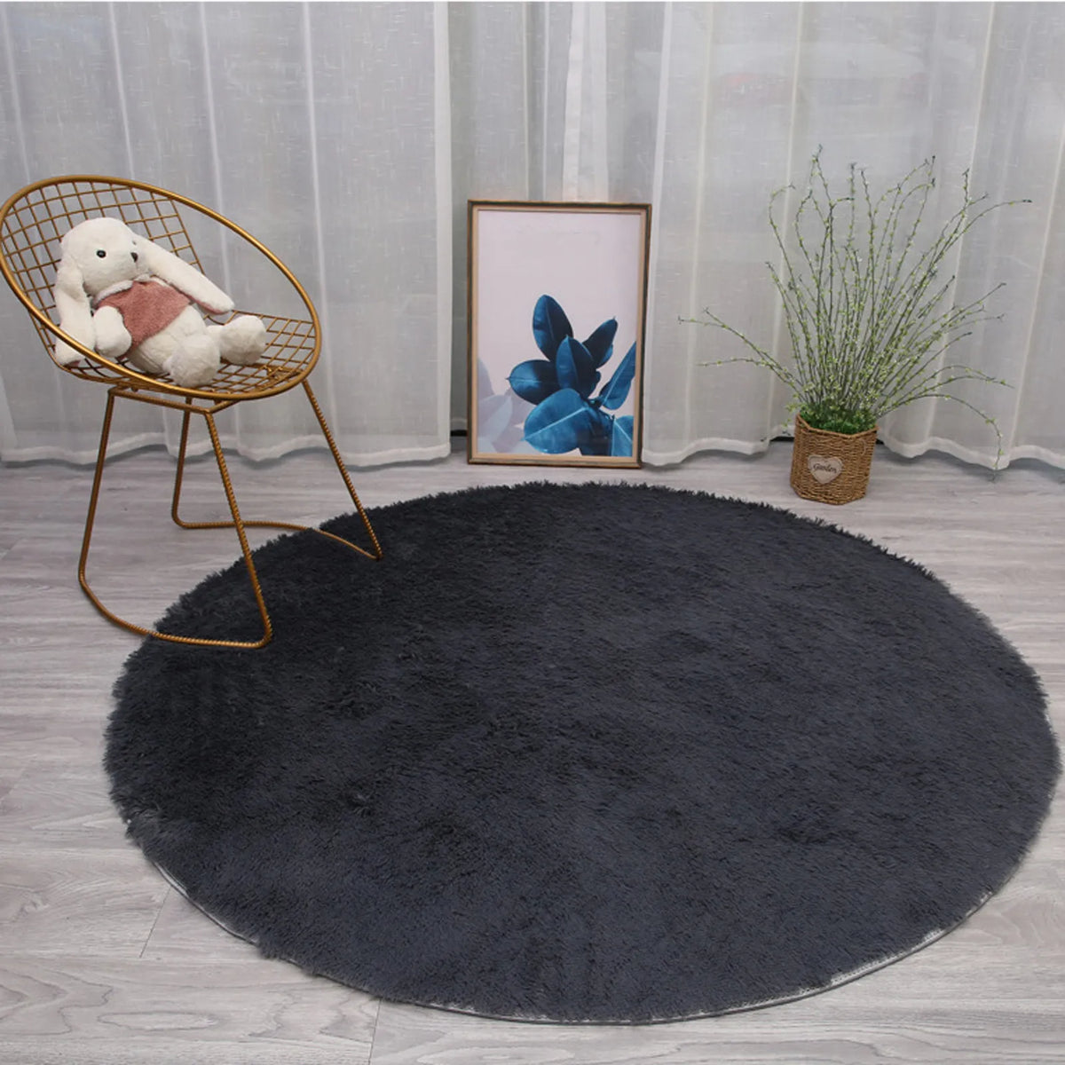 40 Cm Round Rug For Bedroom Super Fluffy Circle Rugs Cute Soft Faux Non Slip Shaggy Rug For Kids Girls Home Dorm Decor