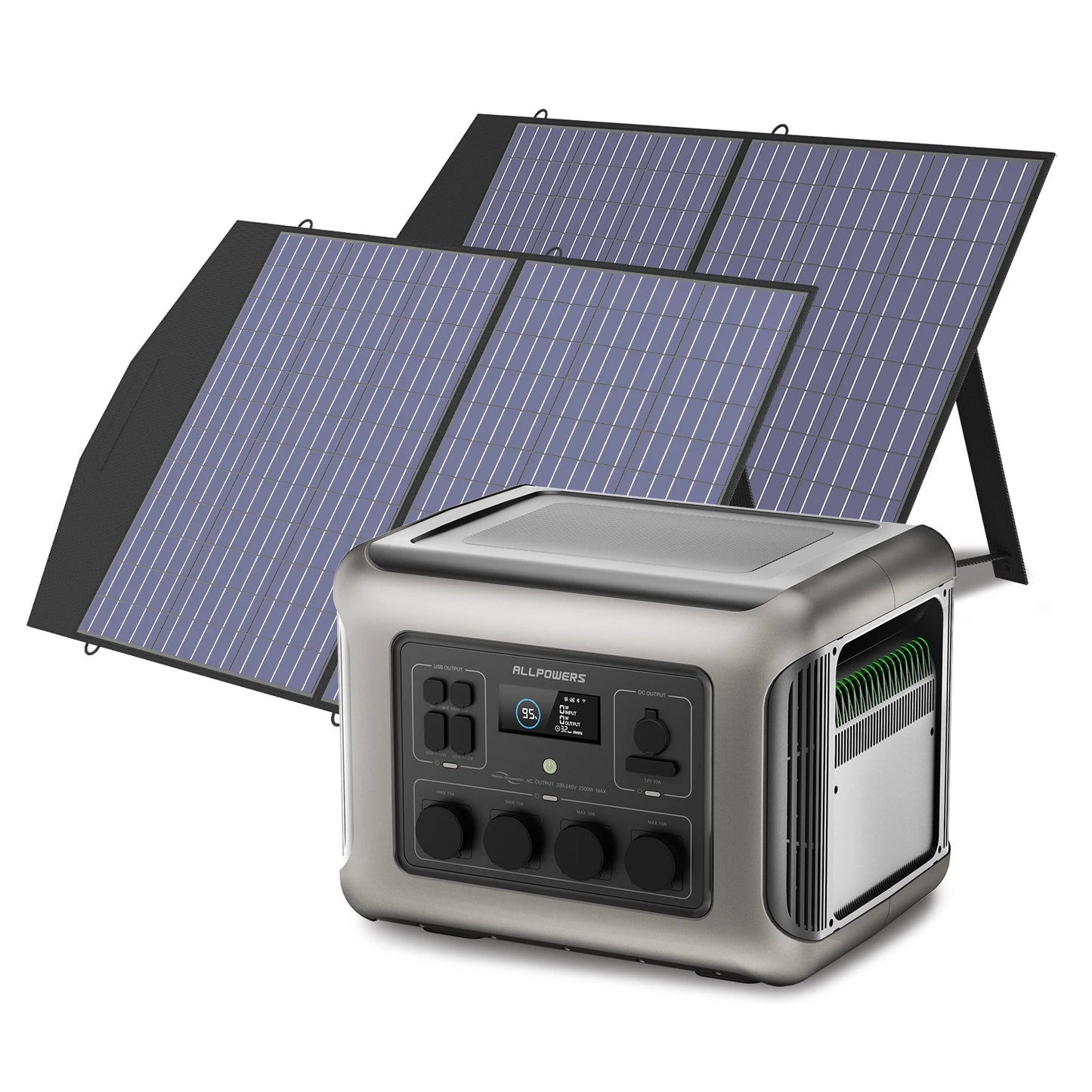 ALLPOWERS R2500 Solar Generator 2500W (4000W Peak) 1920Wh LiFePO4 Portable Power Station & SP027 100W Solar panel for Camping RV