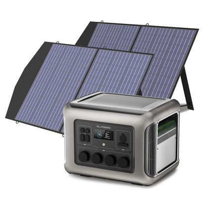 ALLPOWERS R2500 Solar Generator 2500W (4000W Peak) 1920Wh LiFePO4 Portable Power Station & SP027 100W Solar panel for Camping RV