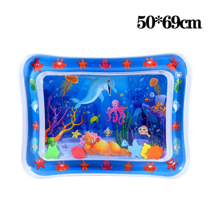 Large Pet Water Sensory Mat Inflatable Sea Animal Design Playmat for Dogs Cats Thickened Splash Proof Activity Toy with Fishes