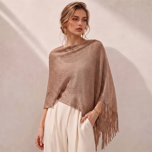 New 2026 Shawls Summer Beach Sexy Women Fashion Solid Color Smock Bikini Cover Up Loose Blouse Sunscreen Comfortable Poncho Hot