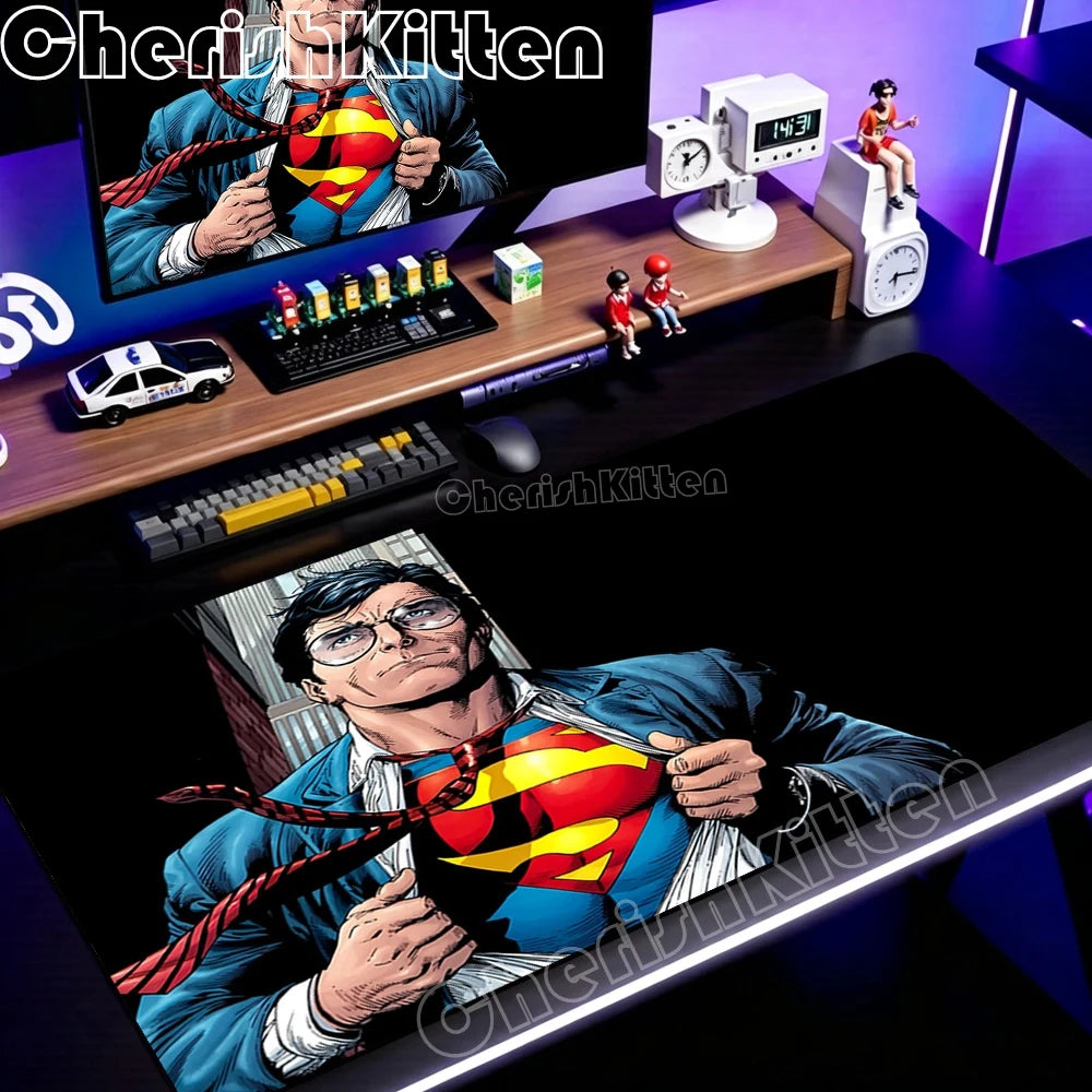 PC Office Speed Gamer Keyboard Mousepad Anime S-Superman Mouse Pad Laptop Gaming Accessories XXL Desk Mat 90x40 Non-slip Carpet