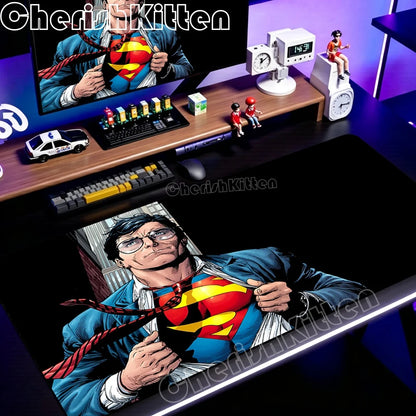 PC Office Speed Gamer Keyboard Mousepad Anime S-Superman Mouse Pad Laptop Gaming Accessories XXL Desk Mat 90x40 Non-slip Carpet