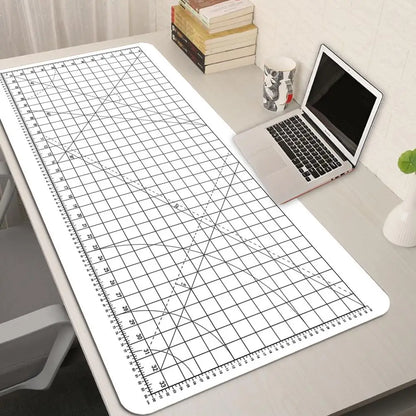 Cutting-Mat-white-on-black Mouse Pad Office Gaming Laptop Deskmat Anime Mousepad Gamer Keyboard Mouse Mat Computer Accessories