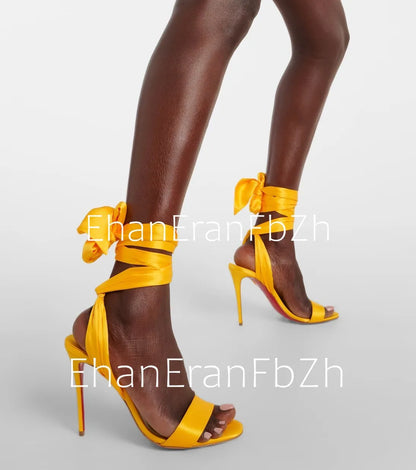 European and American Summer New Ankle Strap Women's Slim High-heeled Sandals Fashionable and Sexy Party Wedding Sandals