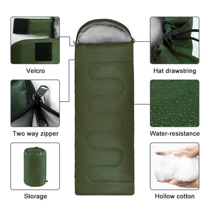 Portable Envelope Sleeping Bag Lightweight Warm Outdoor Camping Sleep Sack for Hiking Travel Backpacking Tent Spring Autumn