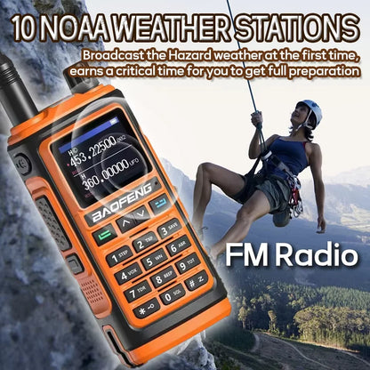 BAOFENG UV-17Pro Max Dual Band VHF/UHF Walkie Talkie with One-key Frequency Matching NOAA Weather Channels for Hiking Camping