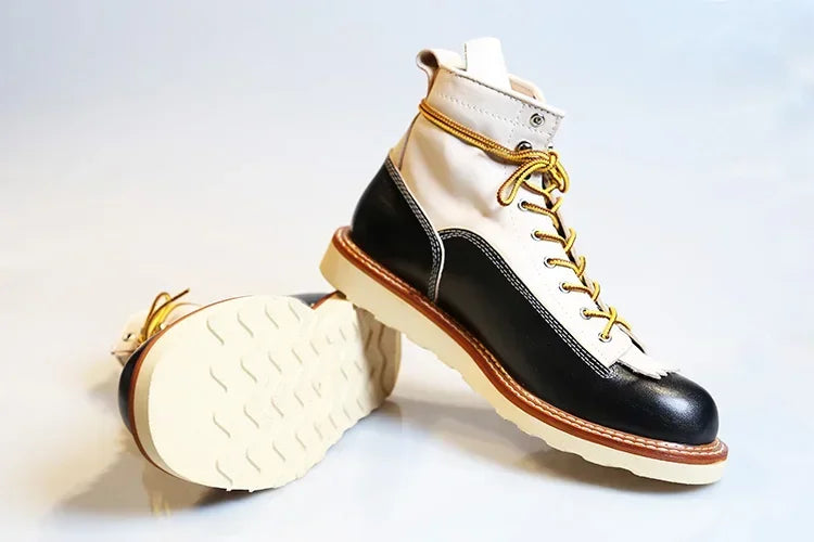 Brand New Fashion Winter Snow Boots Mens Women Color Matching Work Chelsea Handmade Locomotive Men's Shoes