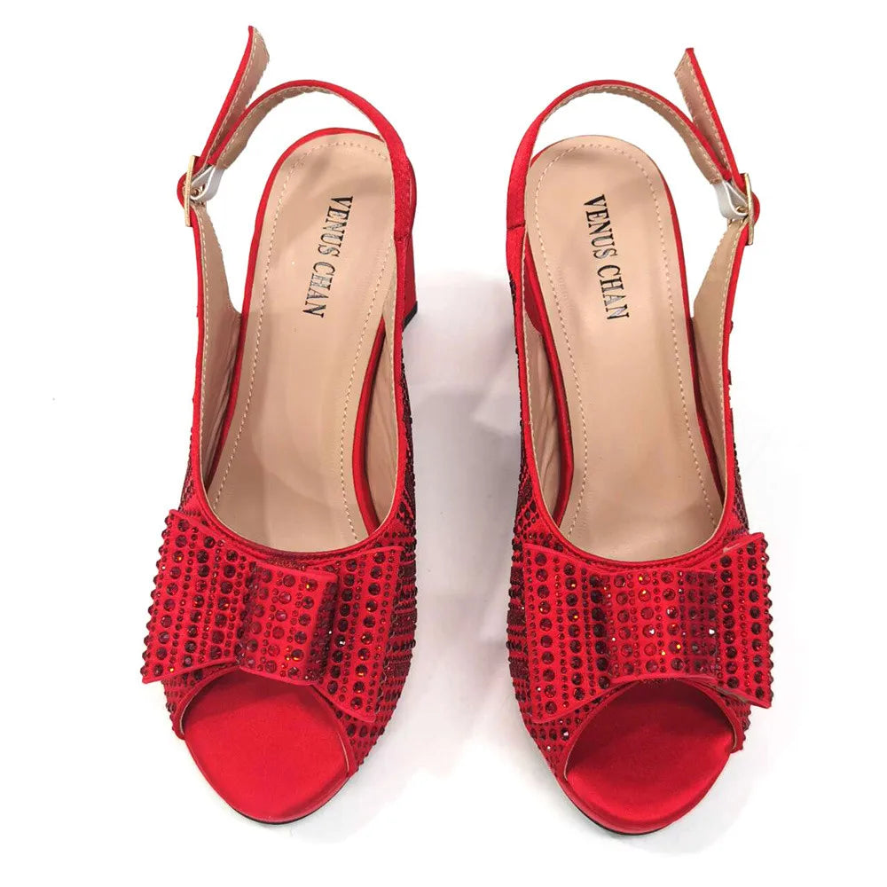 Mature Sweet 2024 Super Heels Peep Toe Ladies Slipper Shoes with Bag Set in Blue Color For Nigerian Women Wedding Party